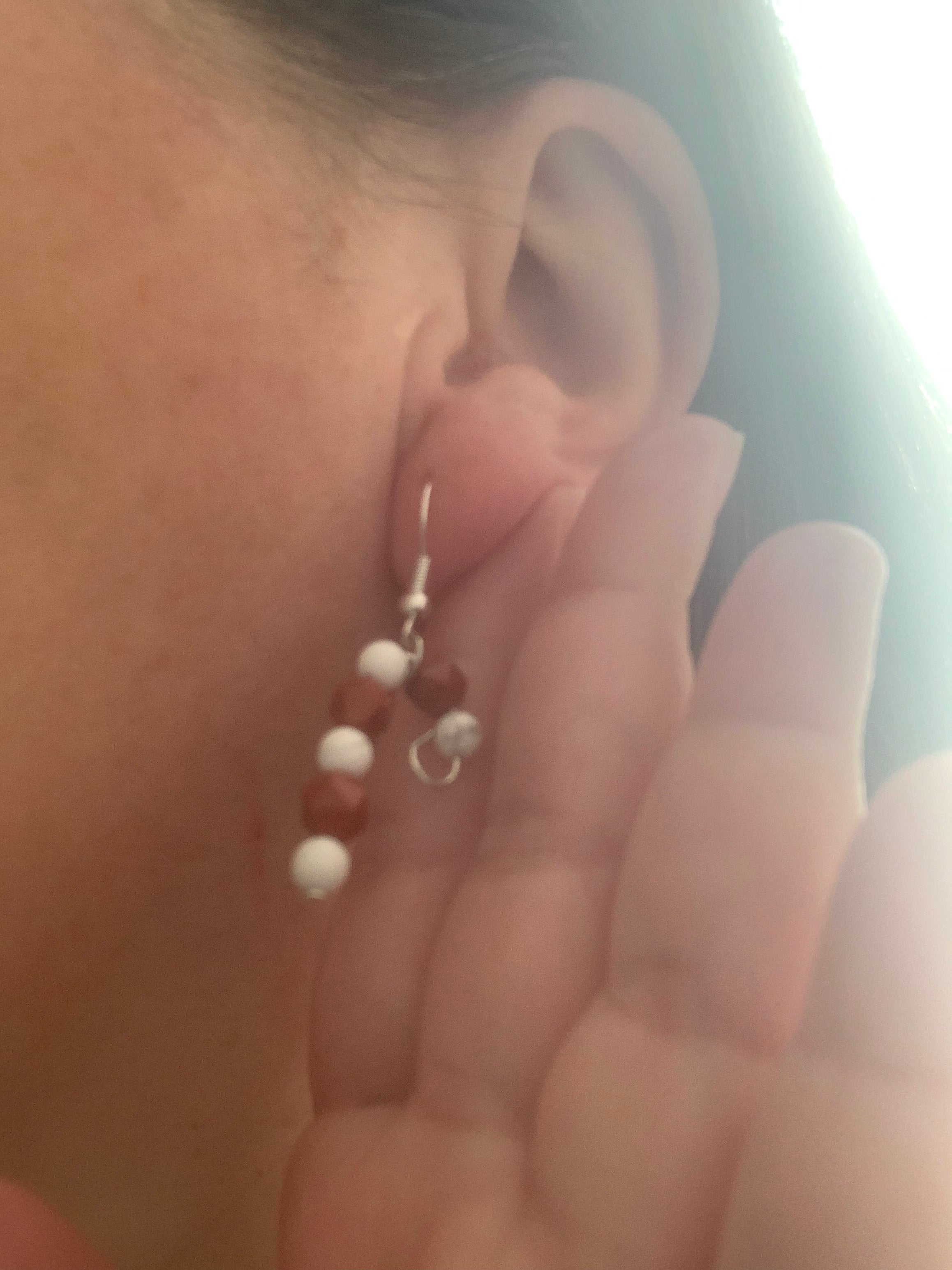 Bâton de Noël – Boucles d’oreilles en pierres naturelles