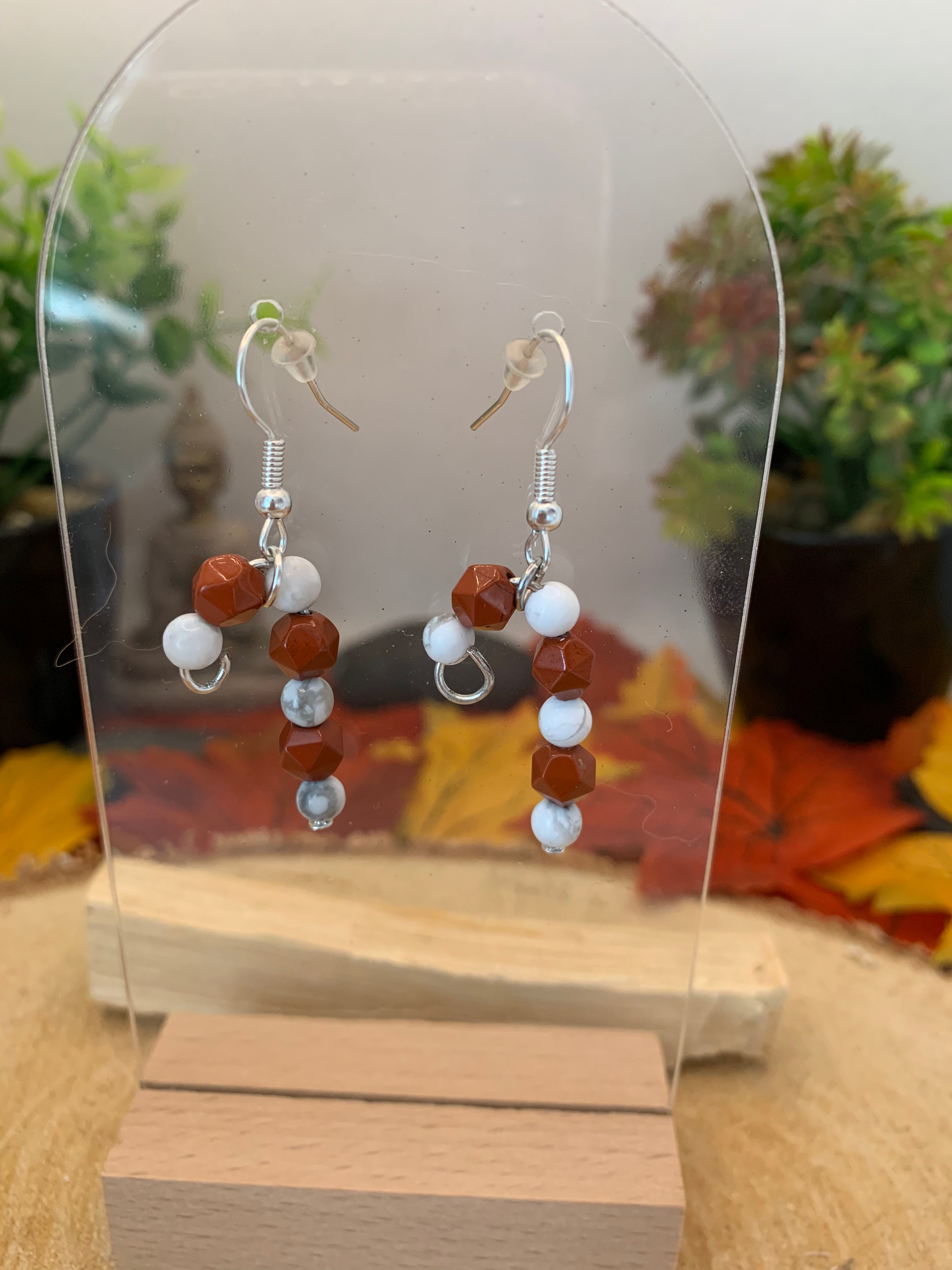 Bâton de Noël – Boucles d’oreilles en pierres naturelles