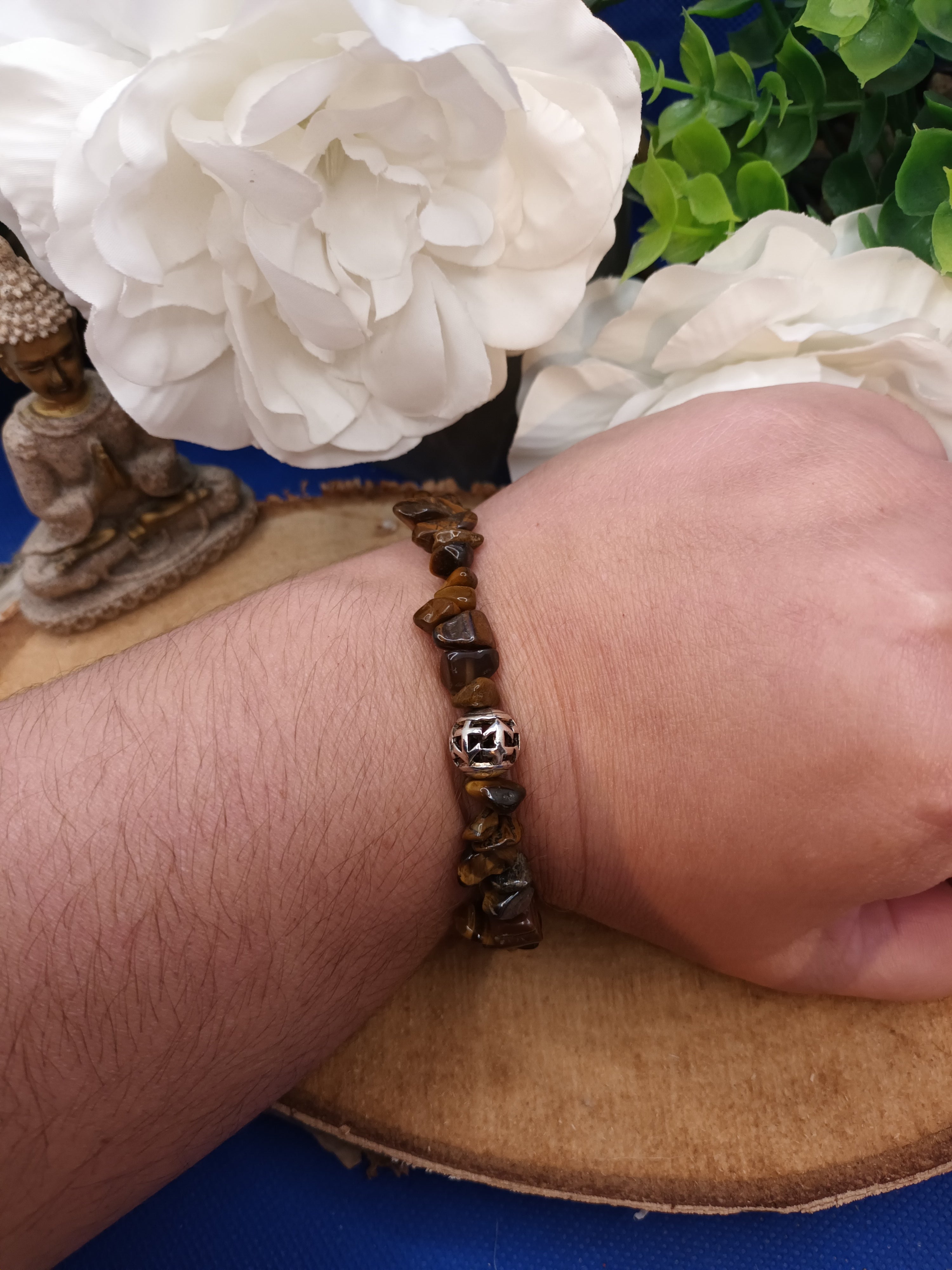 Bracelet force intérieur -oeil de tigre (chips)