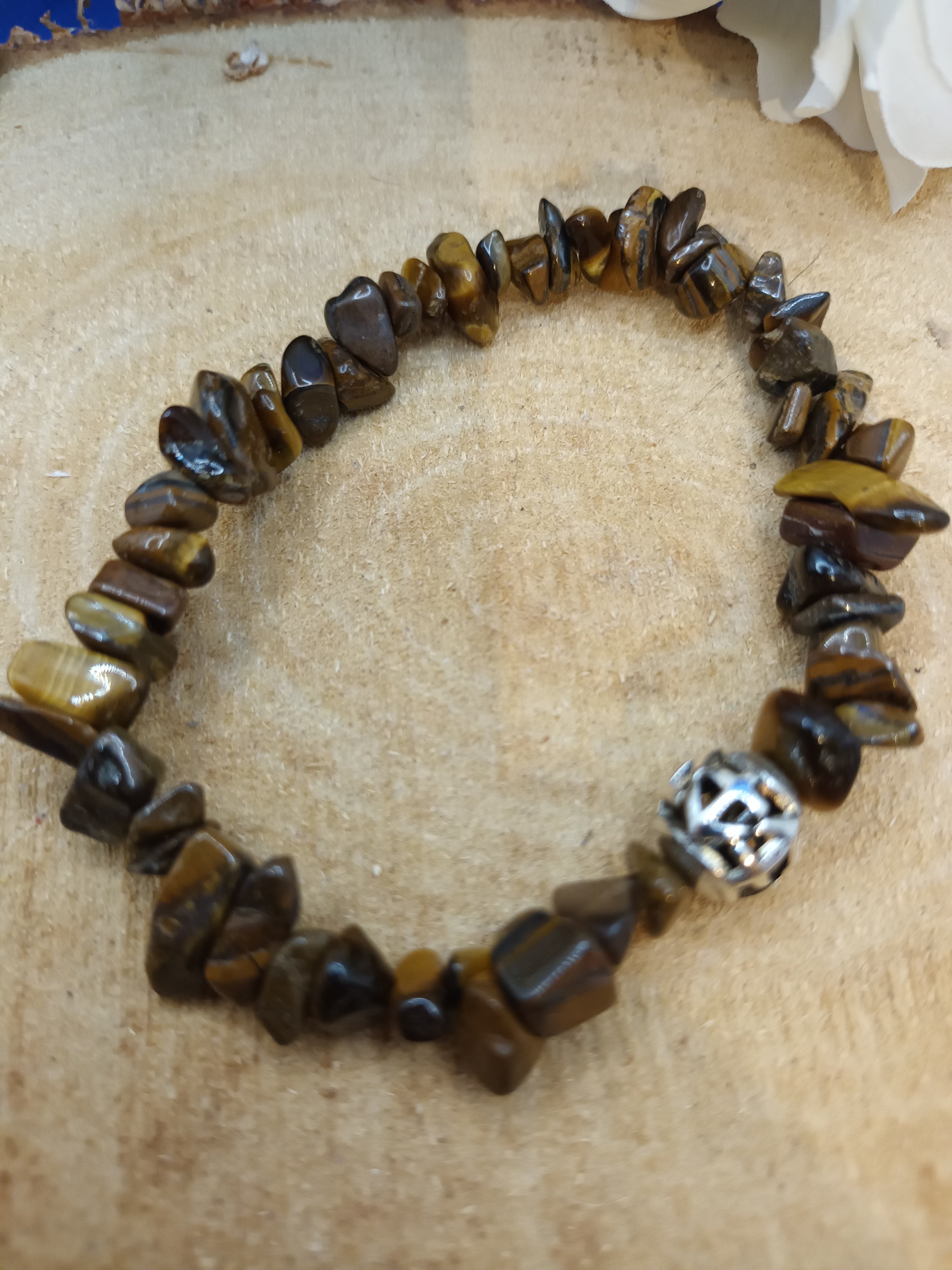 Bracelet force intérieur -oeil de tigre (chips)