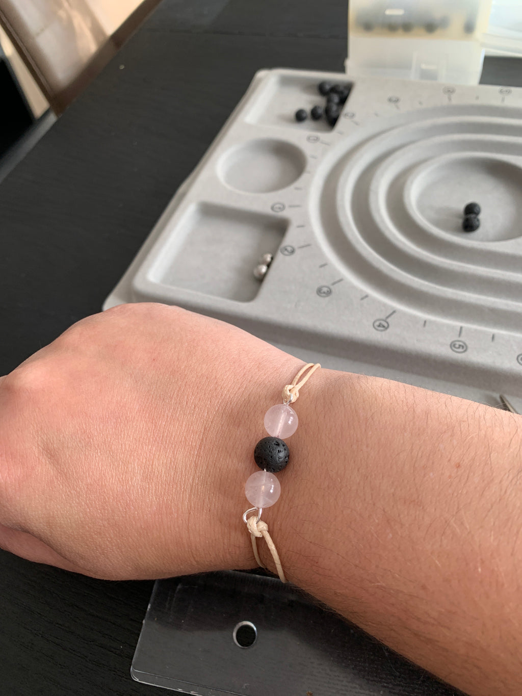 Douce Harmonie – Quartz rose & Pierre de lave